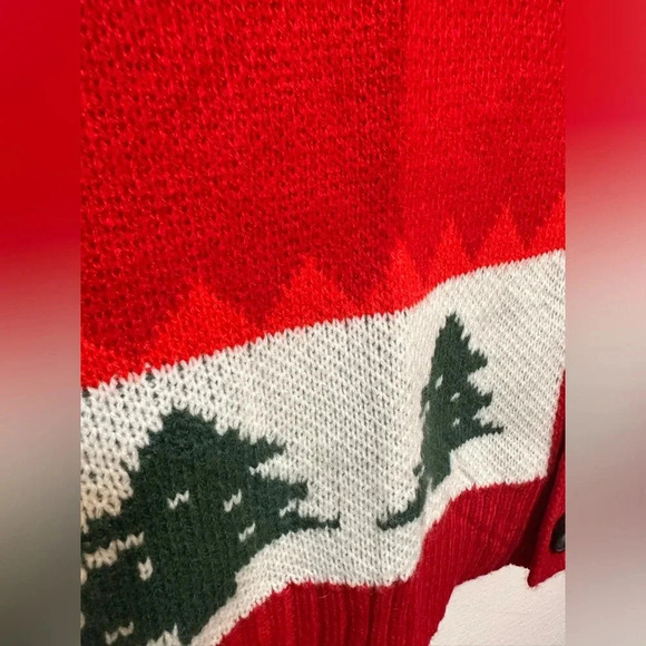 COOFANDY Christmas Ugly Xmas Reindeer Snowflake Shawl Collar Knitted Cardigan - Picture 6 of 7